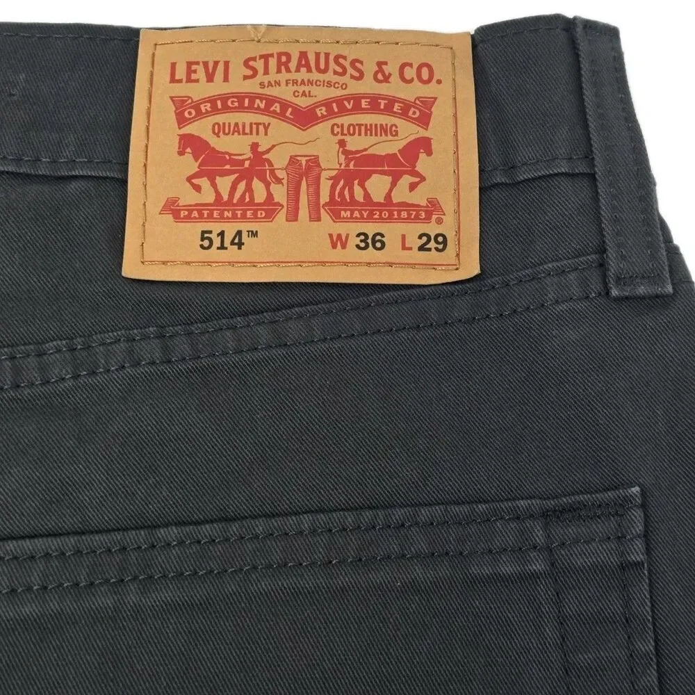 Levi's Men's 514 Straight Fit Cotton Twill Pant Dark Gray Stretch Size 36x29